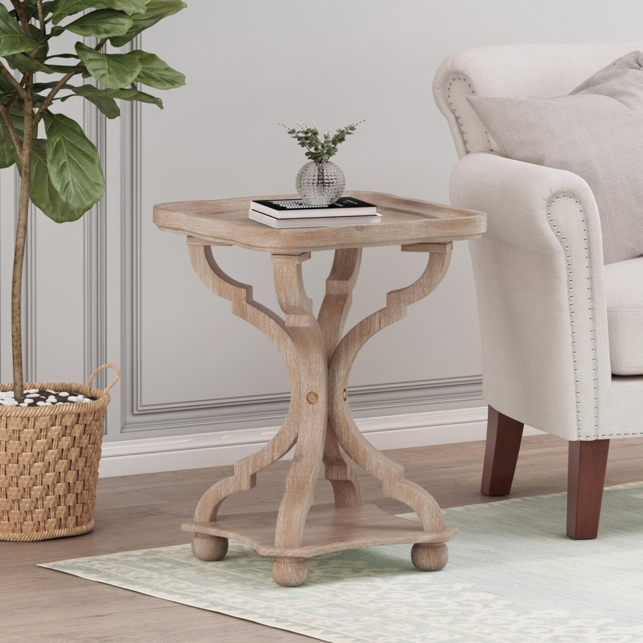 GDFStudio Dianelly French Country Accent Table with Square Top